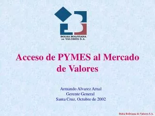 Acceso de PYMES al Mercado de Valores