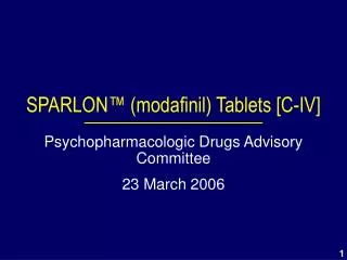 SPARLON™ (modafinil) Tablets [C-IV]