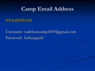Camp Email Address