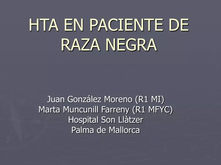 hta en paciente de raza negra