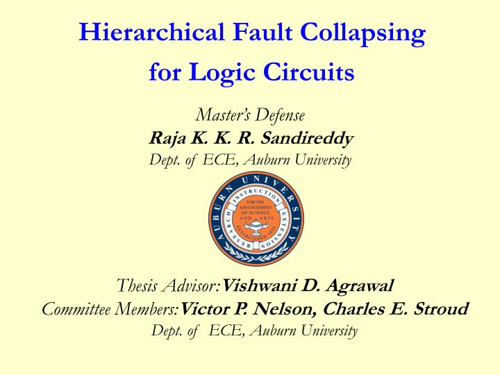 hierarchical fault collapsing for logic circuits