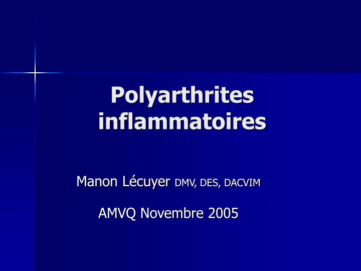 polyarthrites inflammatoires