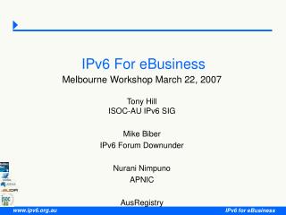 IPv6 For eBusiness
