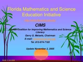Florida Mathematics and Science Education Initiative