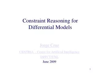 Constraint Reasoning for Differential Models
