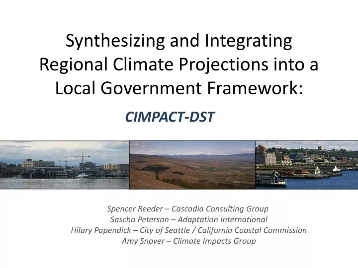 synthesizing and integrating regional climate projections into a local government framework