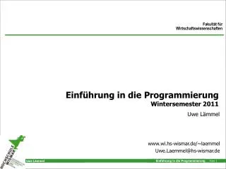 einf hrung in die programmierung wintersemester 2011