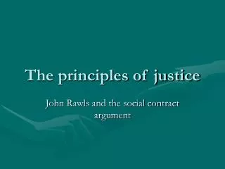 The principles of justice