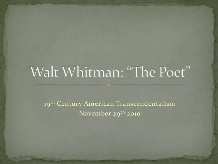 walt whitman the poet