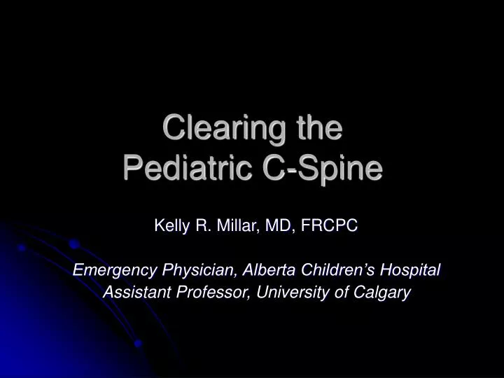clearing the pediatric c spine