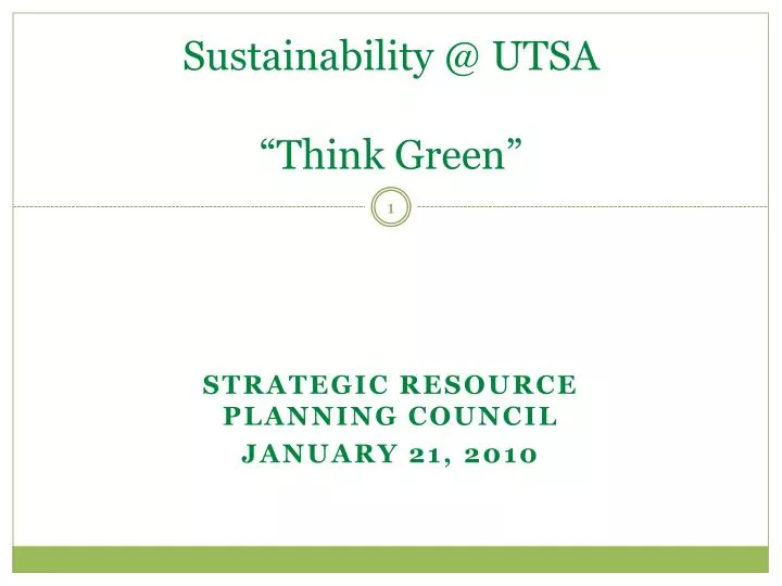 sustainability @ utsa think green