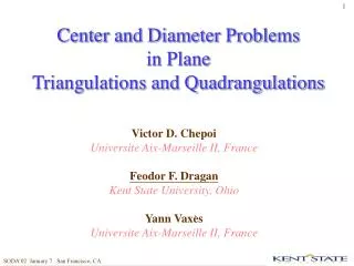 Center and Diameter Problems in Plane Triangulations and Quadrangulations