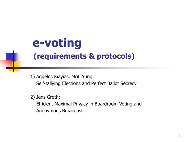 e voting requirements protocols
