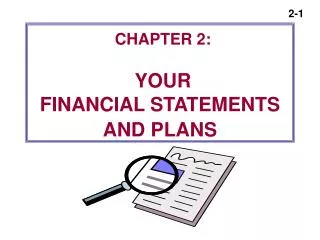 CHAPTER 2: YOUR FINANCIAL STATEMENTS AND PLANS