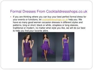 Seek Out Dream Formal Dresses From Cocktaildressshops.co.uk