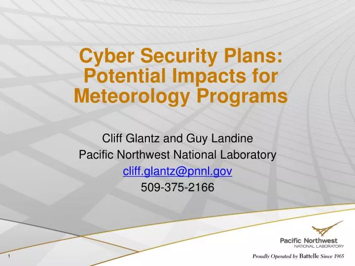cyber security plans potential impacts for meteorology programs