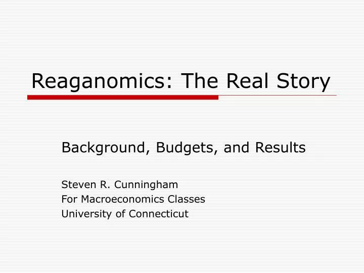 reaganomics the real story