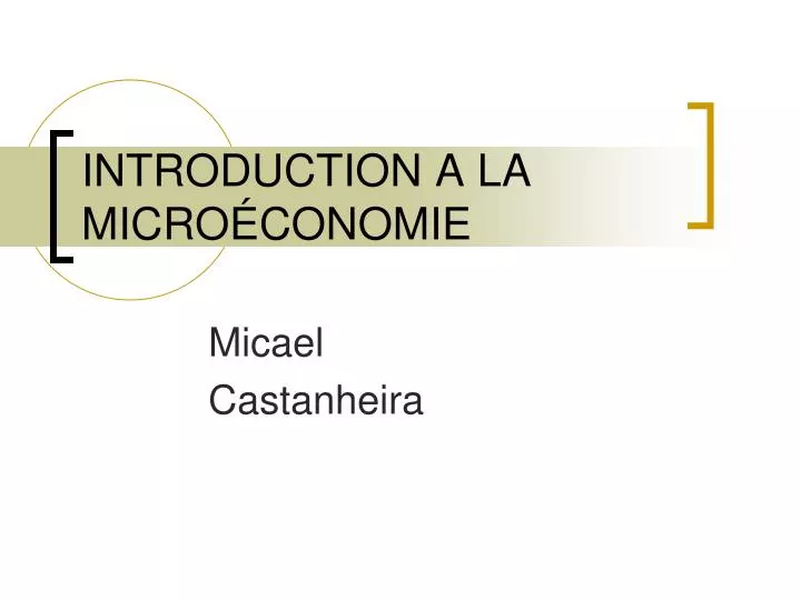 introduction a la micro conomie
