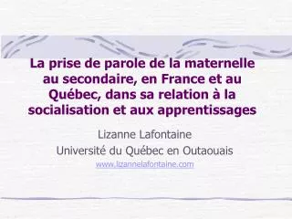 La prise de parole de la maternelle au secondaire, en France et au Québec, dans sa relation à la socialisation et aux ap