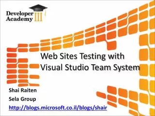 Web Sites Testing with Visual Studio Team System