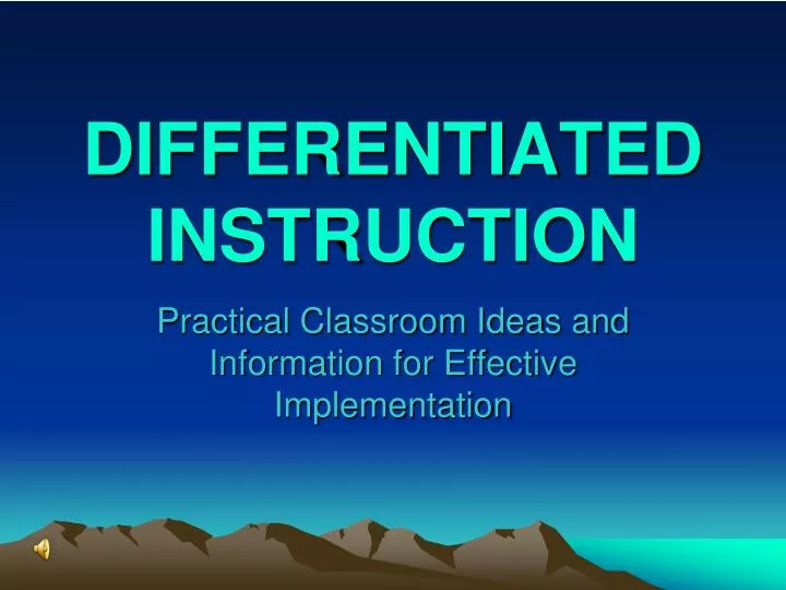 differentiated instruction