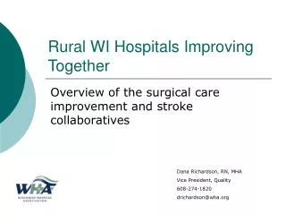 Rural WI Hospitals Improving Together