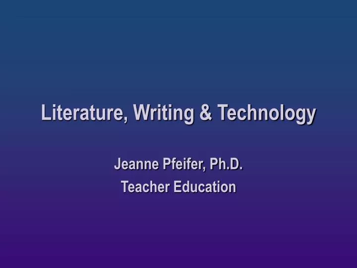 literature writing technology