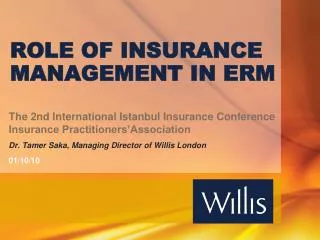 ROLE OF INSURANCE MANAGEMENT IN ERM