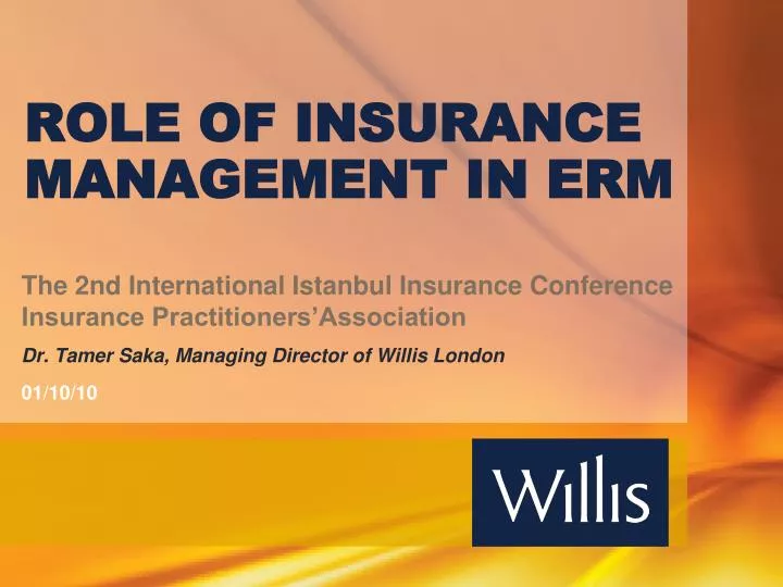 role of insurance management in erm