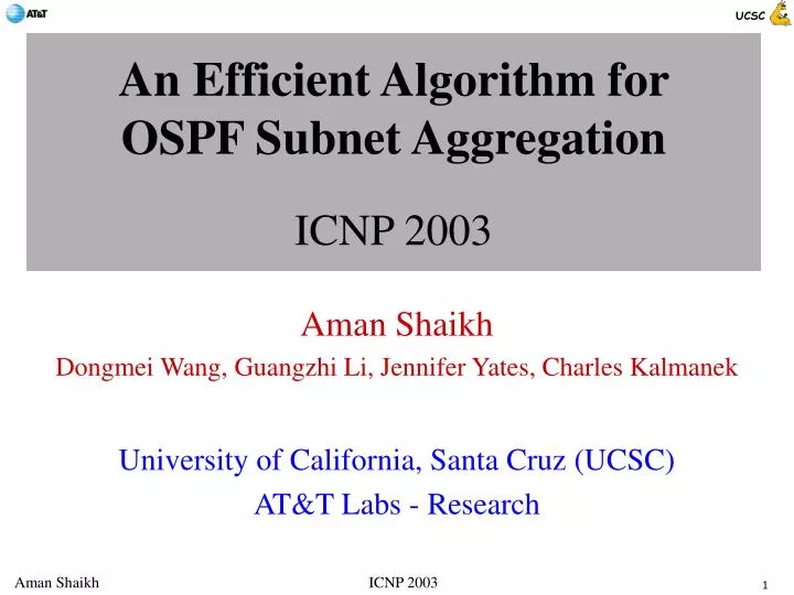 an efficient algorithm for ospf subnet aggregation icnp 2003