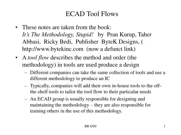 ecad tool flows