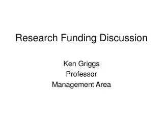 Research Funding Discussion