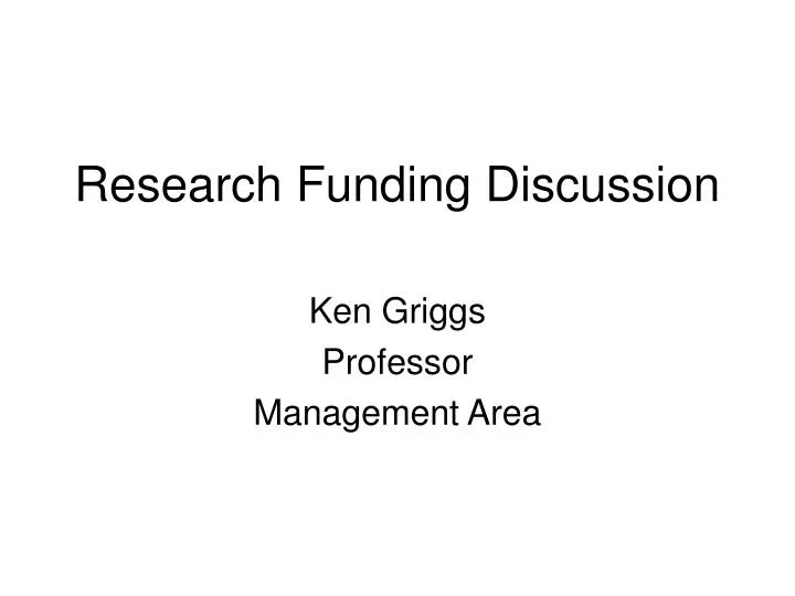 research funding discussion