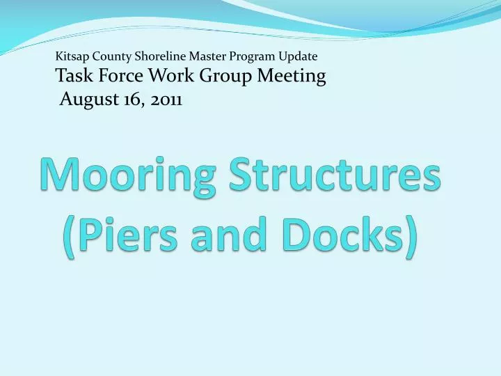 mooring structures piers and docks
