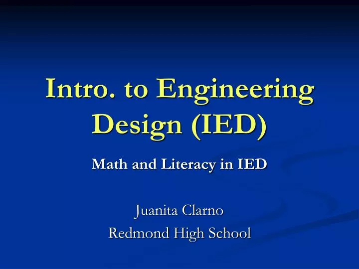 intro to engineering design ied