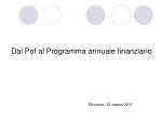 Dal Pof al Programma annuale finanziario - slide 1