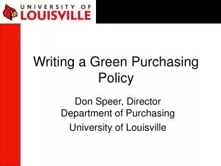Writing a Green Purchasing Policy