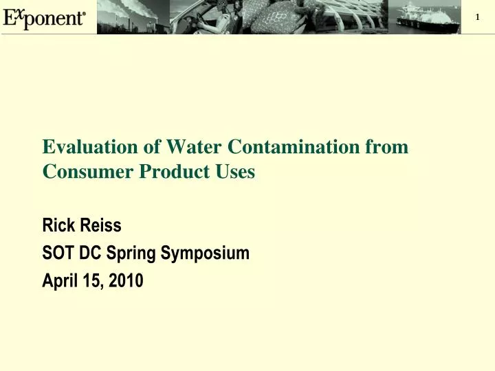 evaluation of water contamination from consumer product uses
