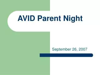 AVID Parent Night