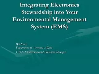 Integrating Electronics Stewardship into Your Environmental Management System (EMS)