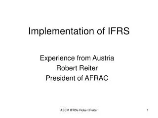 Implementation of IFRS