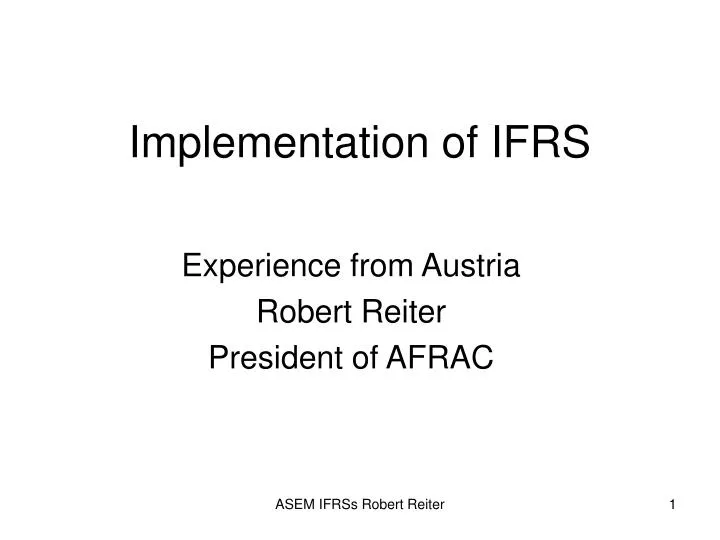 implementation of ifrs