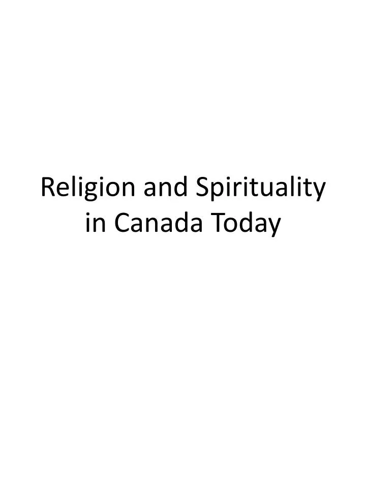 religion and spirituality in canada today