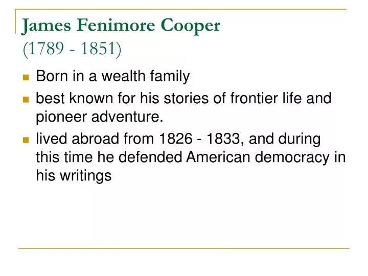 james fenimore cooper 1789 1851