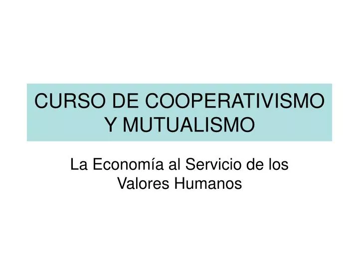 curso de cooperativismo y mutualismo