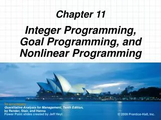 Integer Programming, Goal Programming, and Nonlinear Programming