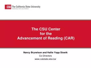 The CSU Center for the Advancement of Reading (CAR)