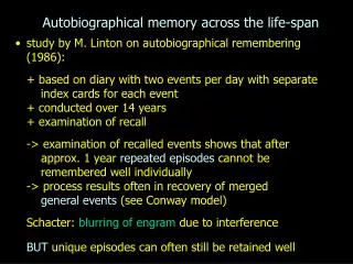 Autobiographical memory across the life-span