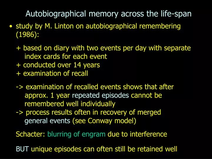 autobiographical memory across the life span