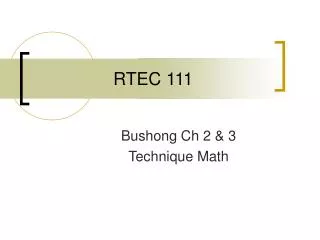 RTEC 111